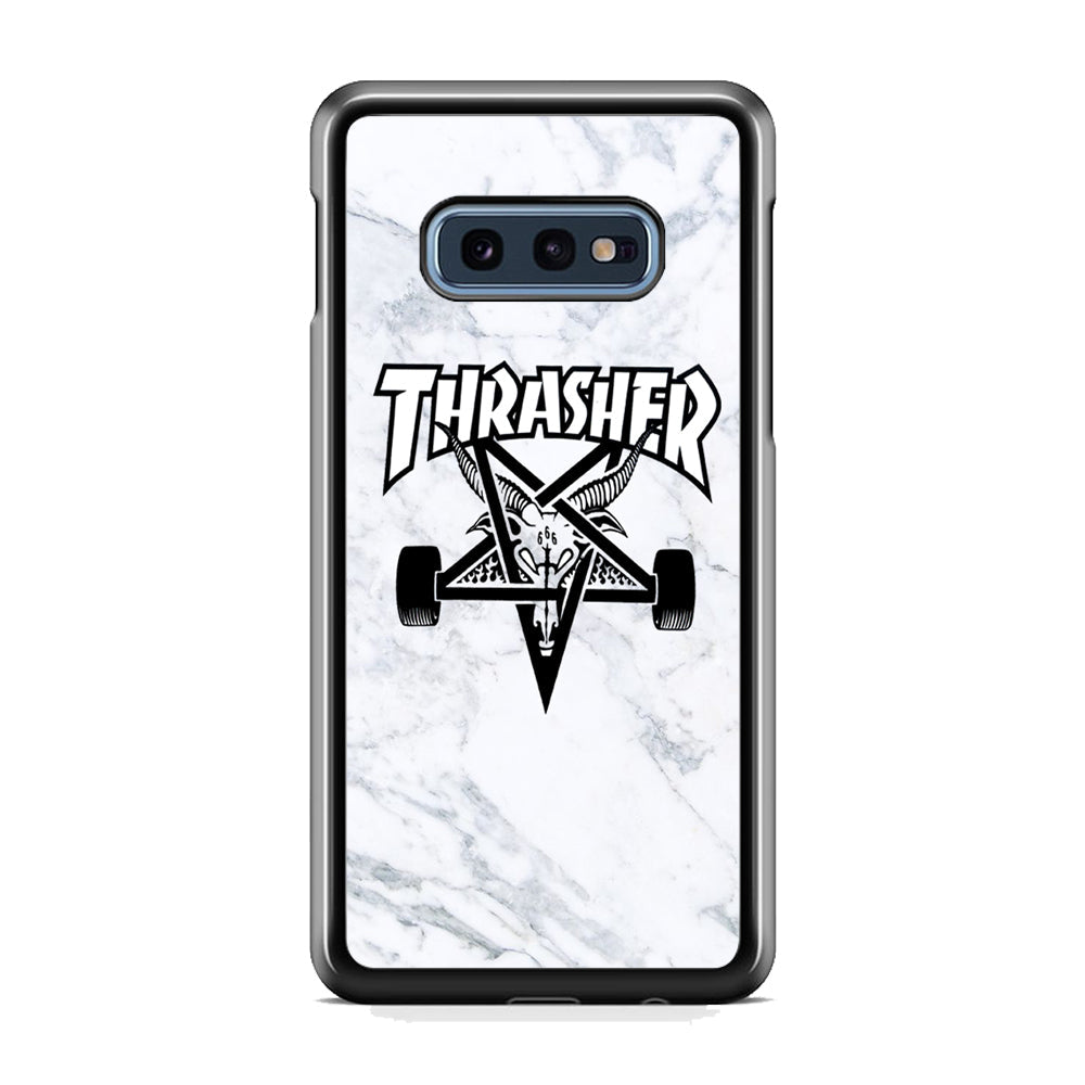 Thrasher x Pentagram White Marble Samsung Galaxy S10E Case-Xtracase