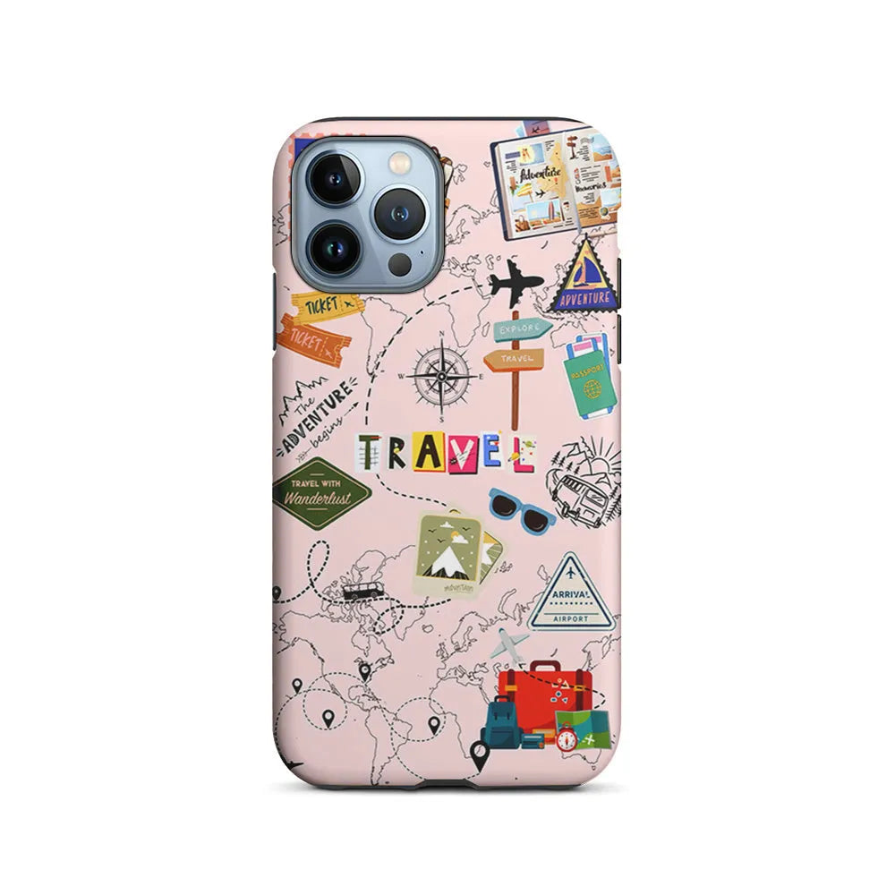 Travel and Adventure Tourism iPhone 13 Pro Max Case-2 in 1 Tough Case-Xtracase