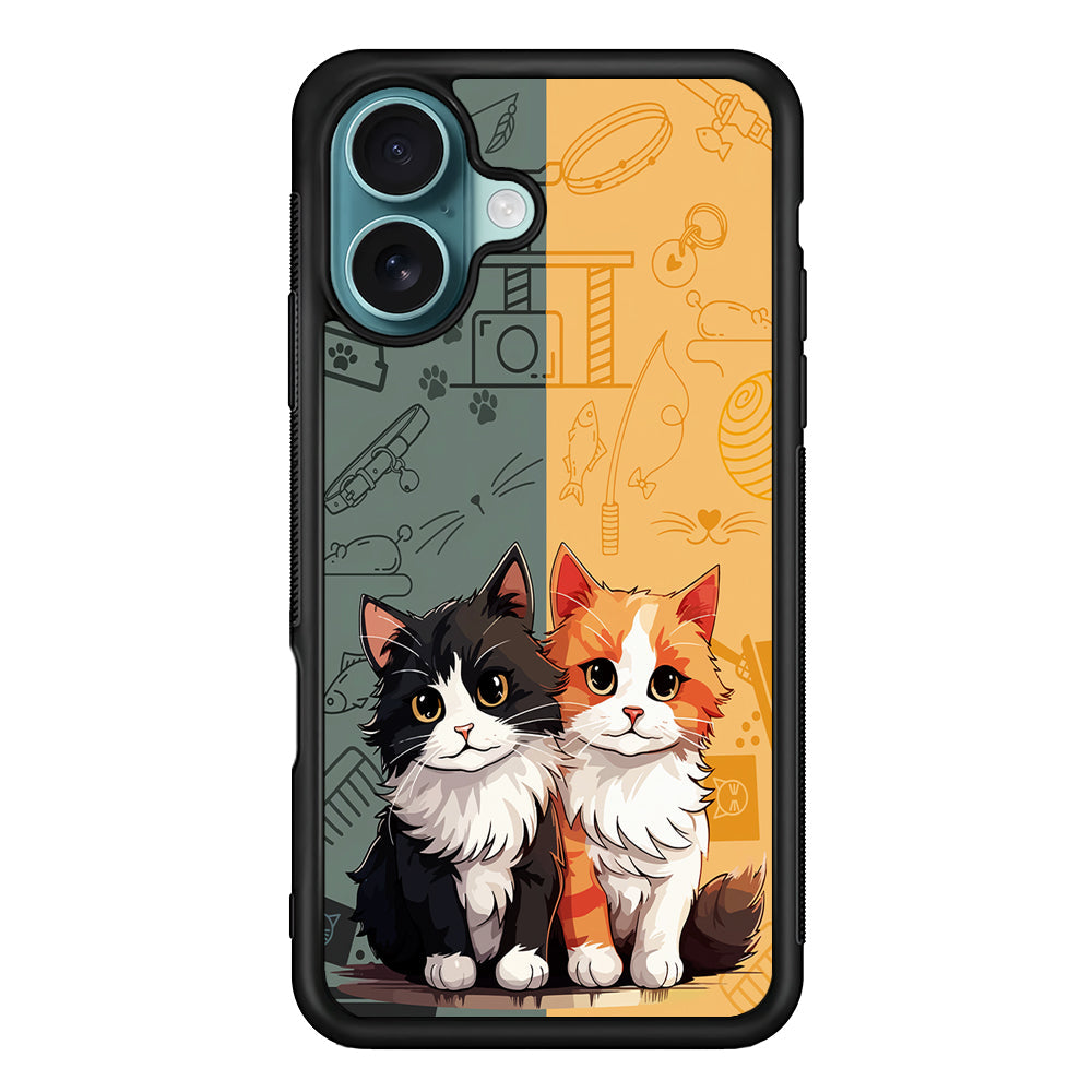 Two Cute Cats Kawai iPhone 16 Plus Case - Xtracase
