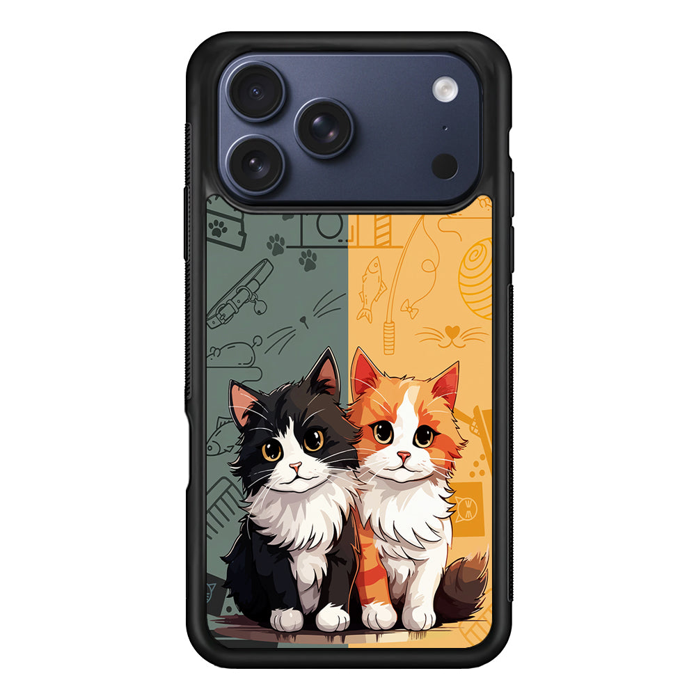 Two Cute Cats Kawai iPhone 17 Pro Max Case - Xtracase