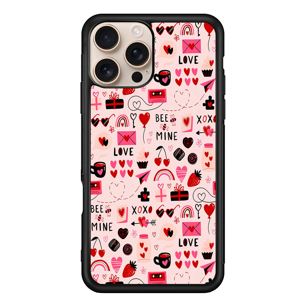 Valentine’s Day Love Pattern iPhone 16 Pro Case - iPhone 16 Pro