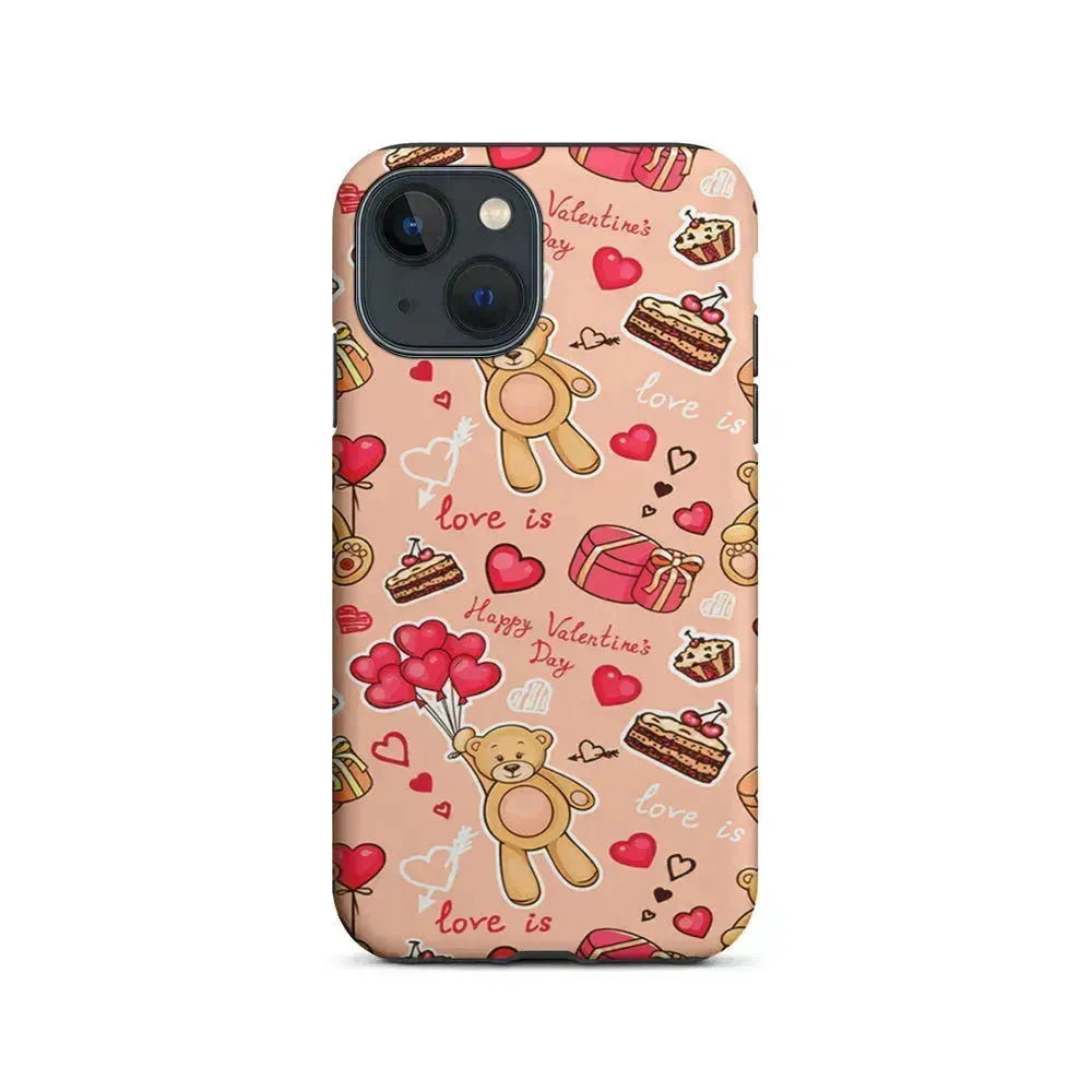 Valentine’s Day with Teddy Bears iPhone 13 Mini Case-2 in 1 Tough Case-Xtracase