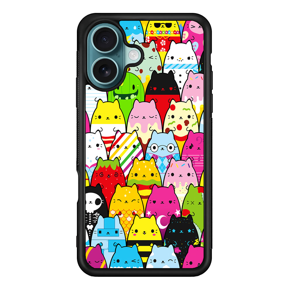 Various Cats Cartoon iPhone 16 Case - Xtracase