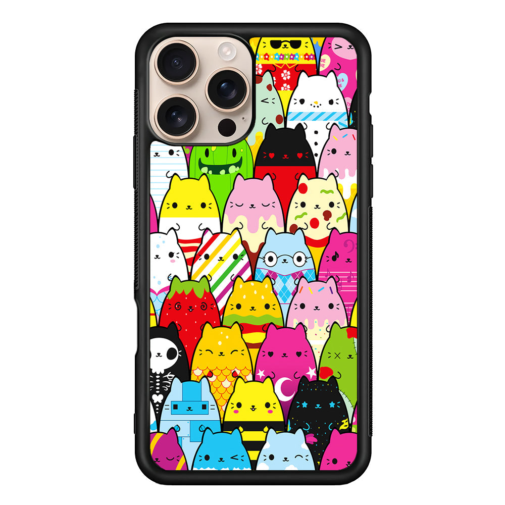 Various Cats Cartoon iPhone 16 Pro Max Case - iPhone 16 Pro Max