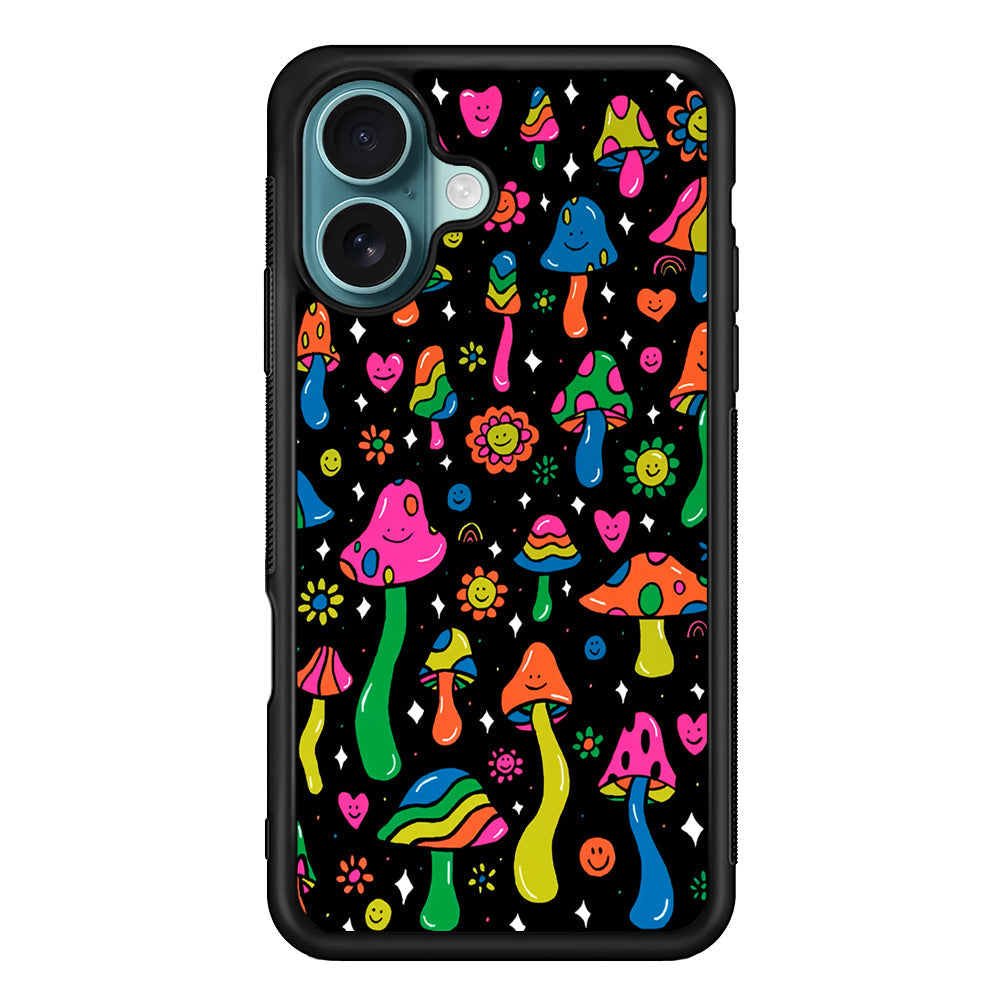 Various Mushrooms Smile Colorful iPhone 16 Plus Case - Xtracase