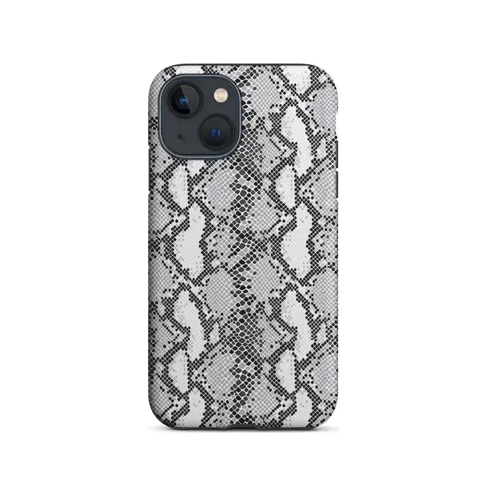 White Snake Skin Pattern iPhone 13 Mini Case-2 in 1 Tough Case-Xtracase
