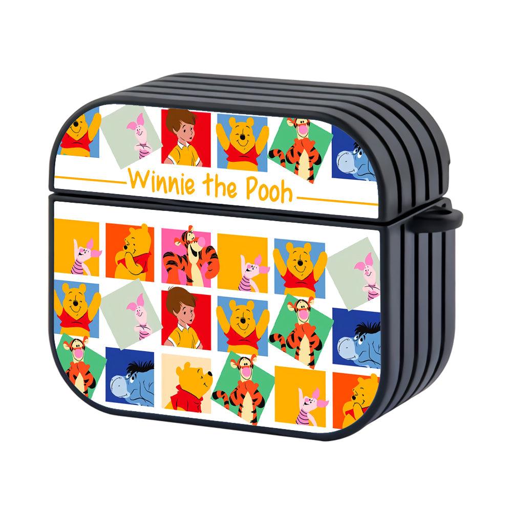 Winnie The Pooh Face in Frame Hard Plastic Case Cover For Apple Airpods 3-Xtracase