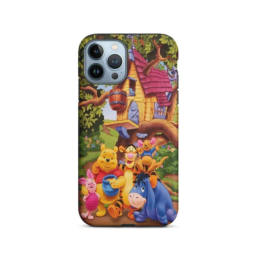 Winnie The Pooh Family Character iPhone 15 Pro Max Case-2 in 1 Tough Case-Xtracase