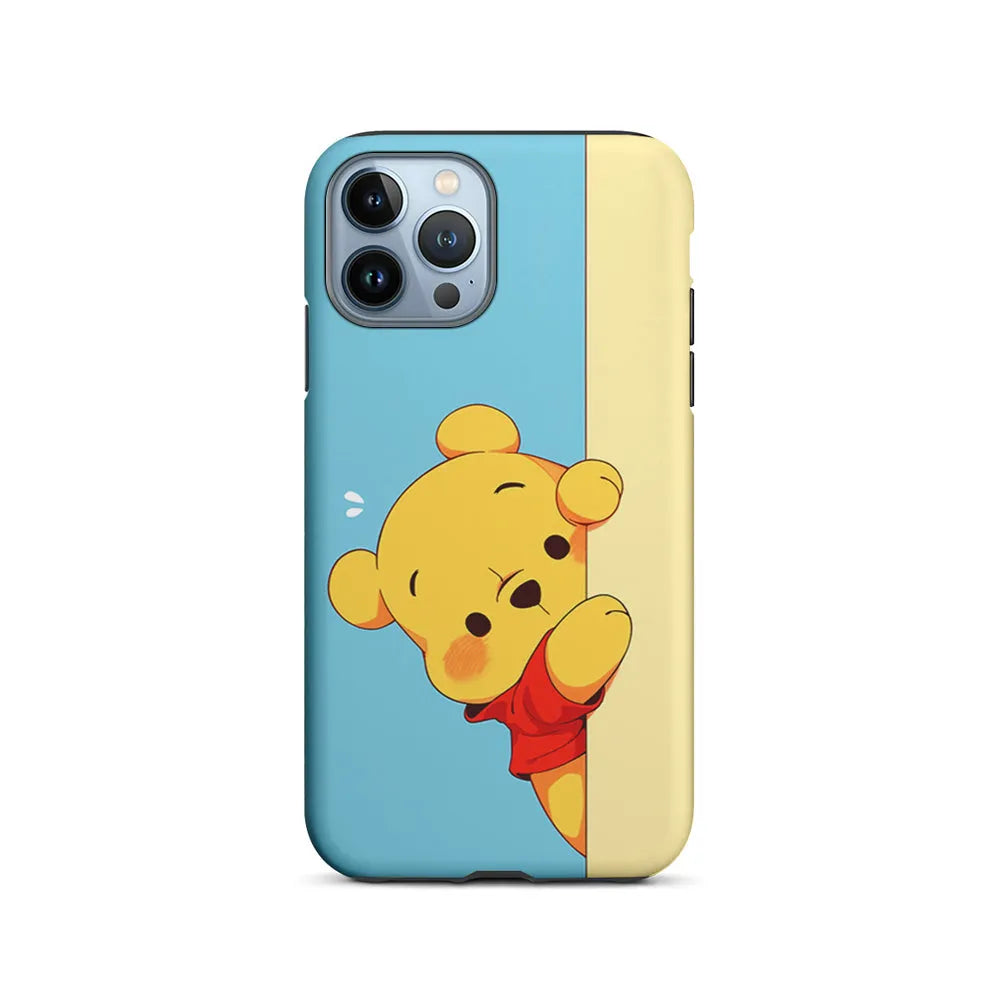 Winnie The Pooh Is Hiding iPhone 14 Pro Case-2 in 1 Tough Case-Xtracase