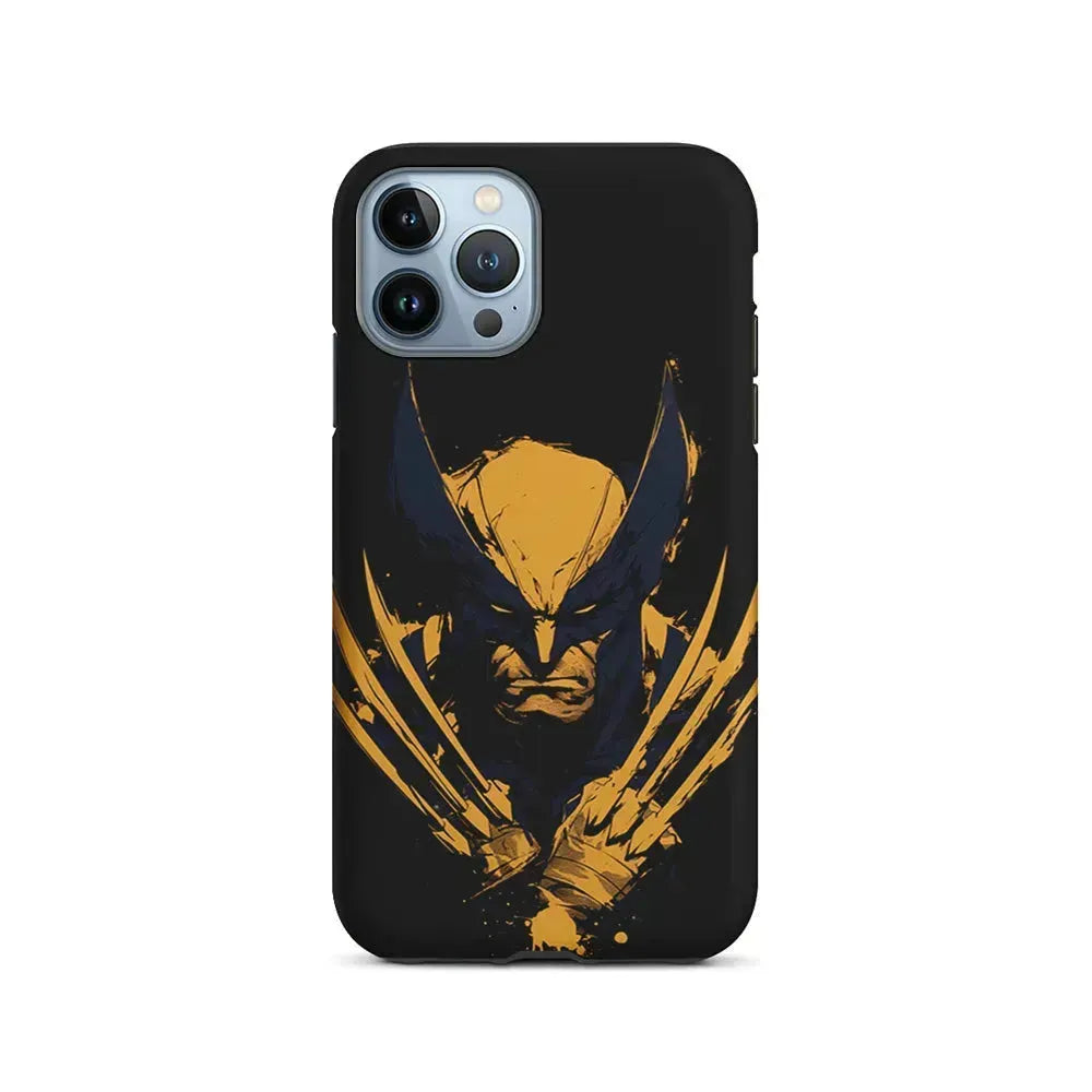 Wolverine Black and Yellow iPhone 15 Pro Max Case-2 in 1 Tough Case-Xtracase