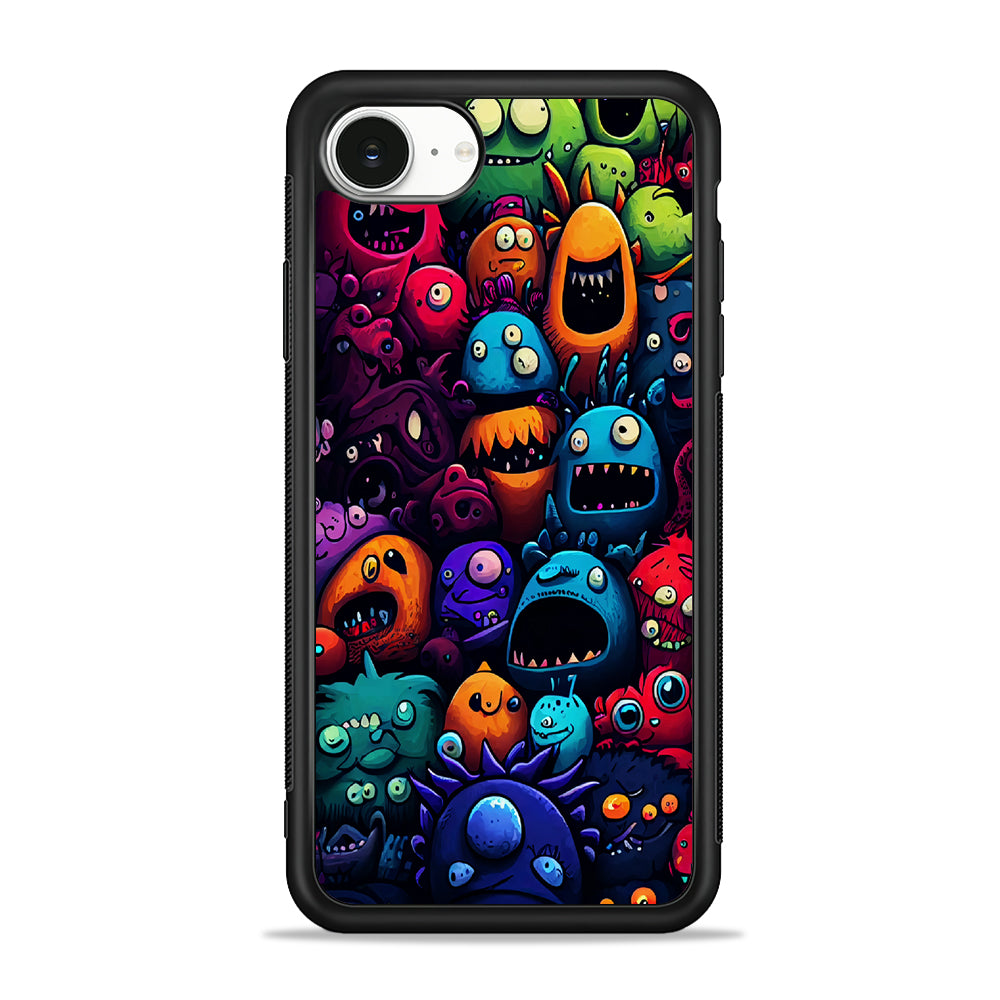 Colorful Monster Doodle Art iPhone 16e Case | Protective Phone Cover