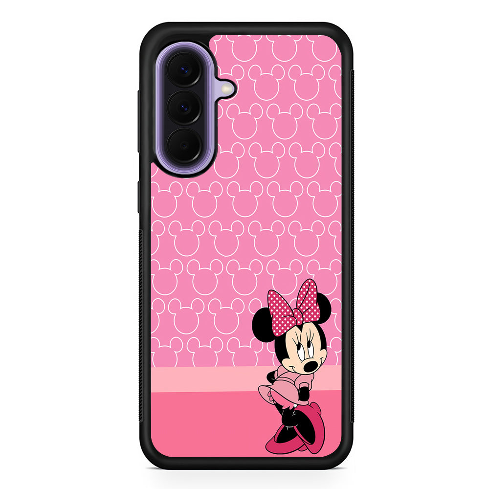 Minnie Mouse Pink Background Samsung Galaxy A57 Case | Slim Samsung Galaxy A57 Rubber Case