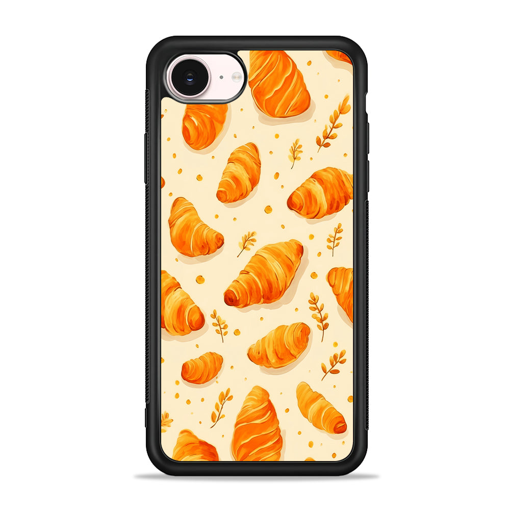 Croissant Dessert Pattern iPhone 17e Case - Silicone Case