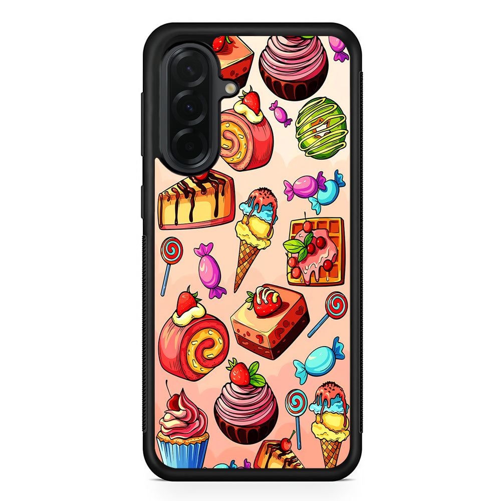 Delicious Colorful Sweets Collection Samsung Galaxy A36 Case | Protective Rubber Cover