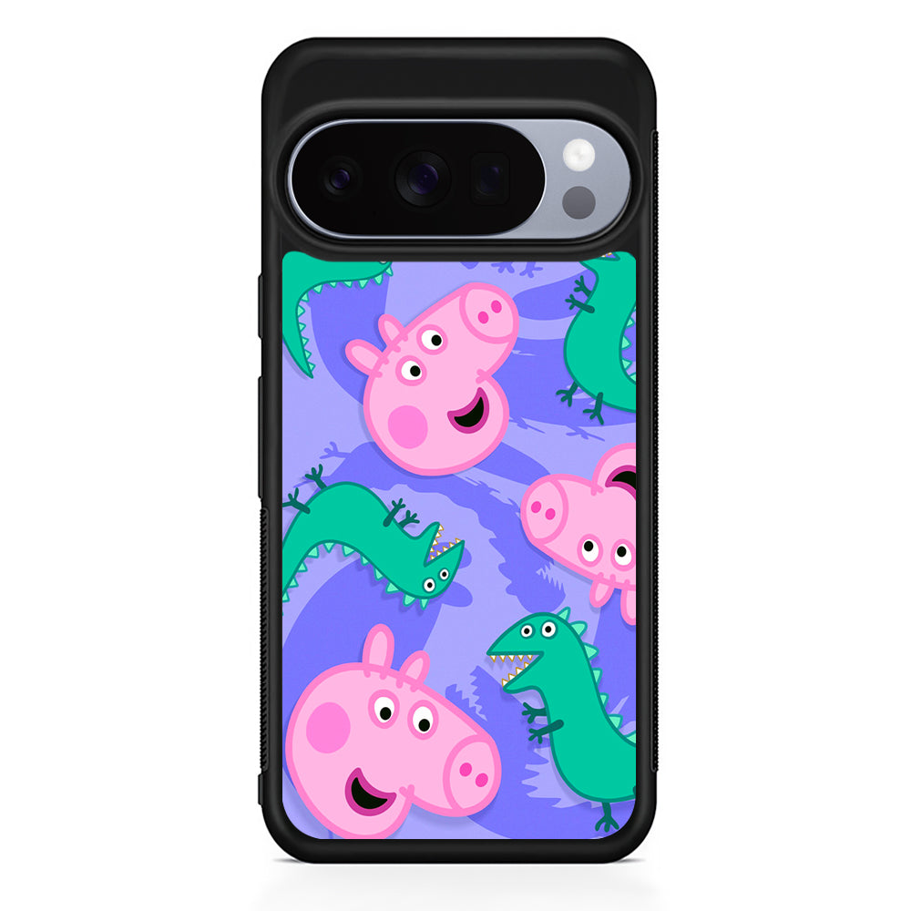 Peppa Pig Purple Google Pixel 10 Pro Case | Slim Google Pixel 10 Pro Rubber Case