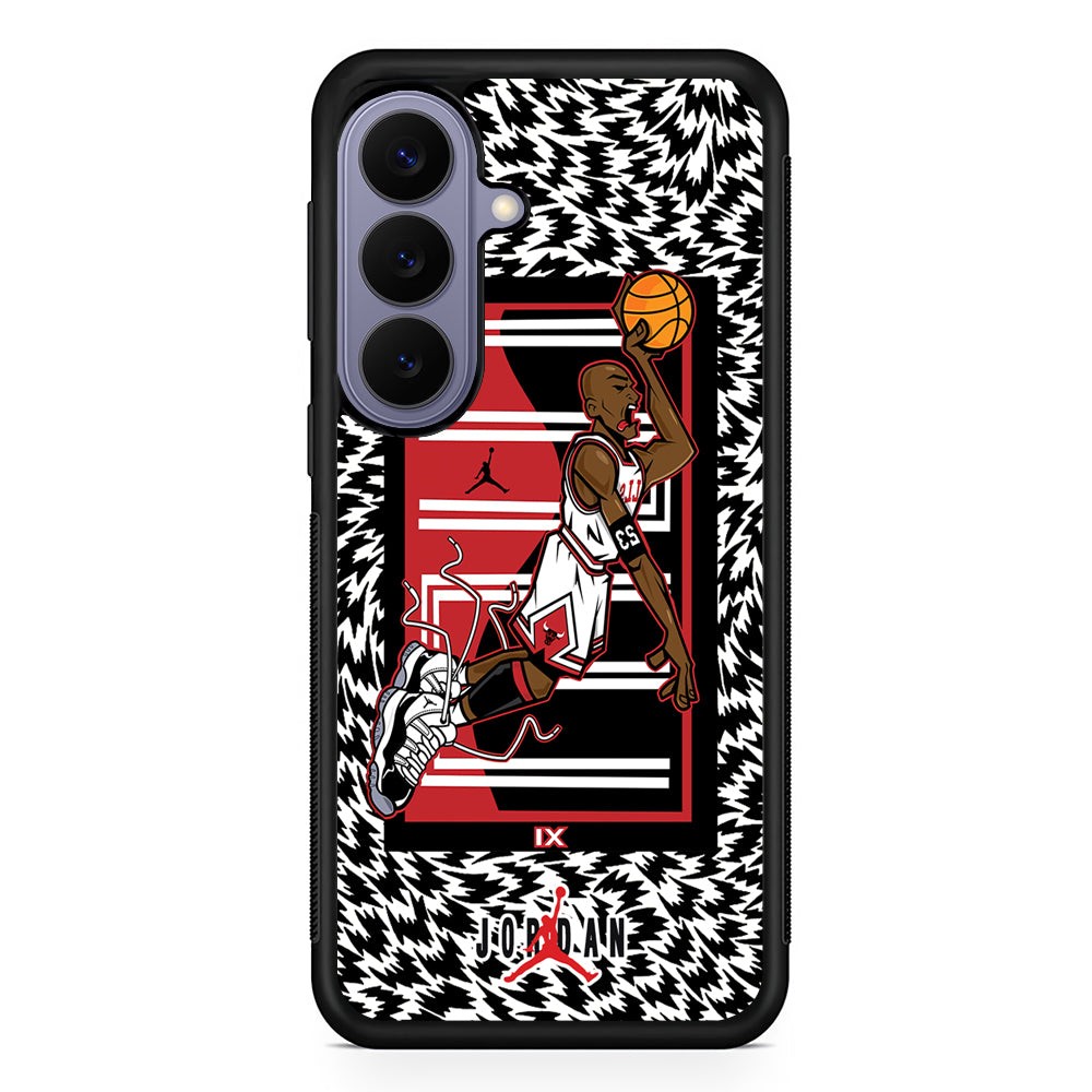 Air Jordan 23 Cartoon Signature Samsung Galaxy S26 Case | Slim Protective Rubber Case for Samsung S26
