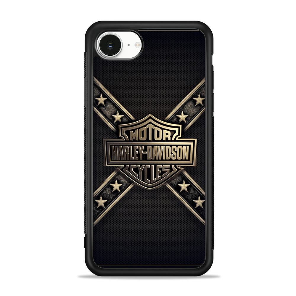 Harley Davidson Golden Star iPhone 16e Case - Slim Silicone Case
