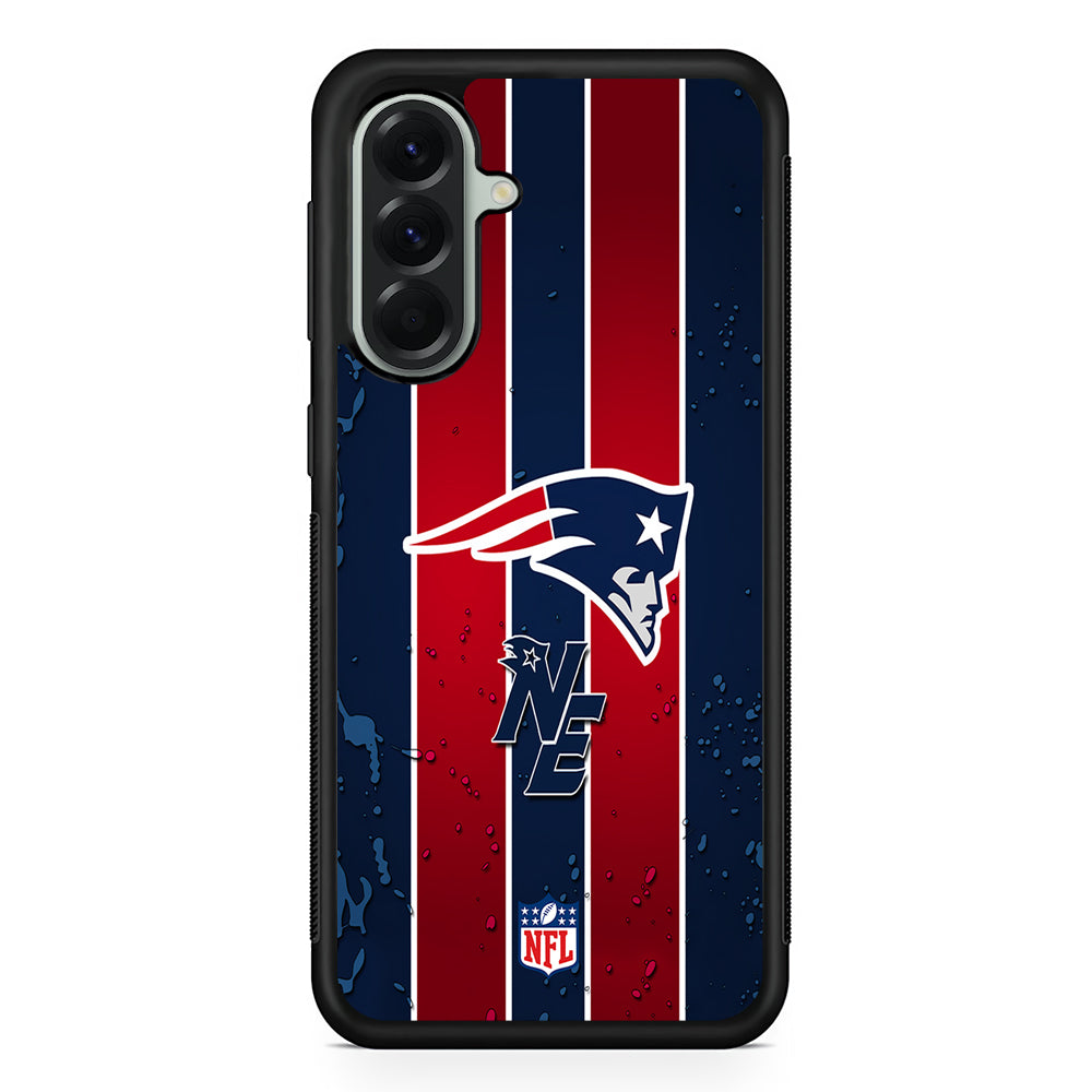 NFL New England Patriots Flag Line Samsung Galaxy A56 Case | Samsung Galaxy A56 Protective Rubber Case
