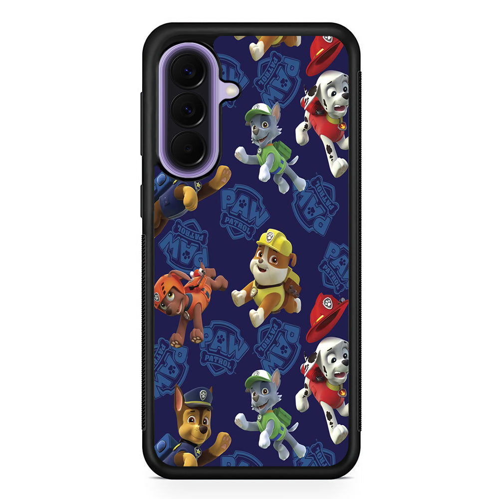 Paw Patrol Navy Background Samsung Galaxy A57 Case | Slim Samsung Galaxy A57 Rubber Case