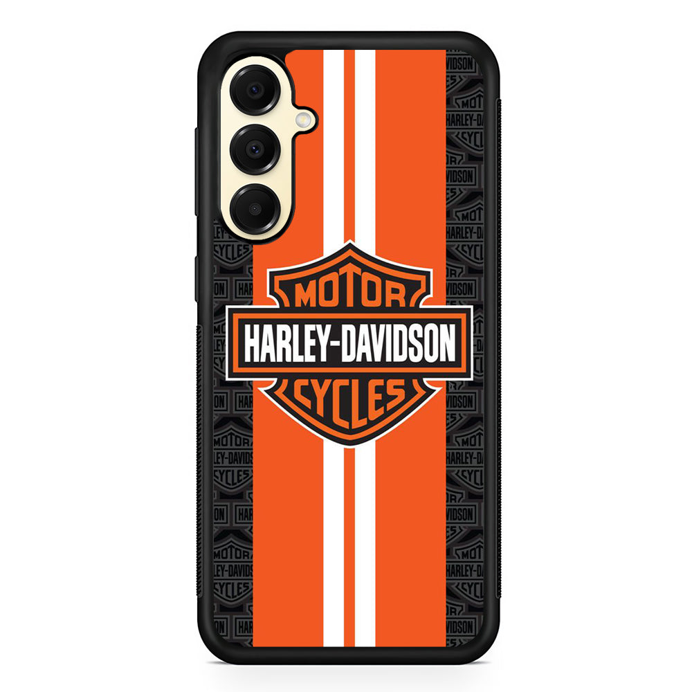 Harley Davidson Orange Stripe White Samsung Galaxy A16 Case | Custom Protective Samsung Galaxy A16 Case