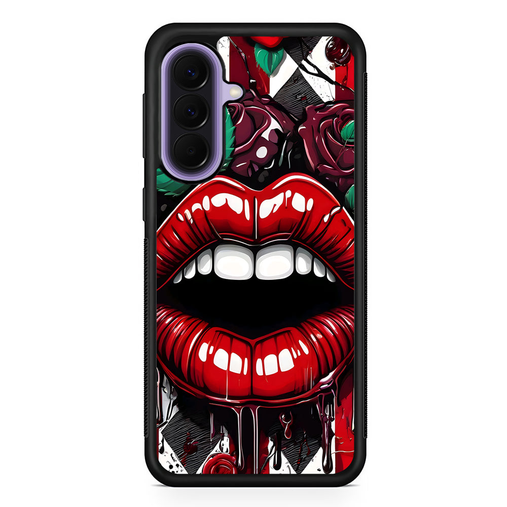 Sexy Big Lips Closeup Samsung Galaxy A57 Case | Slim Samsung Galaxy A57 Rubber Case