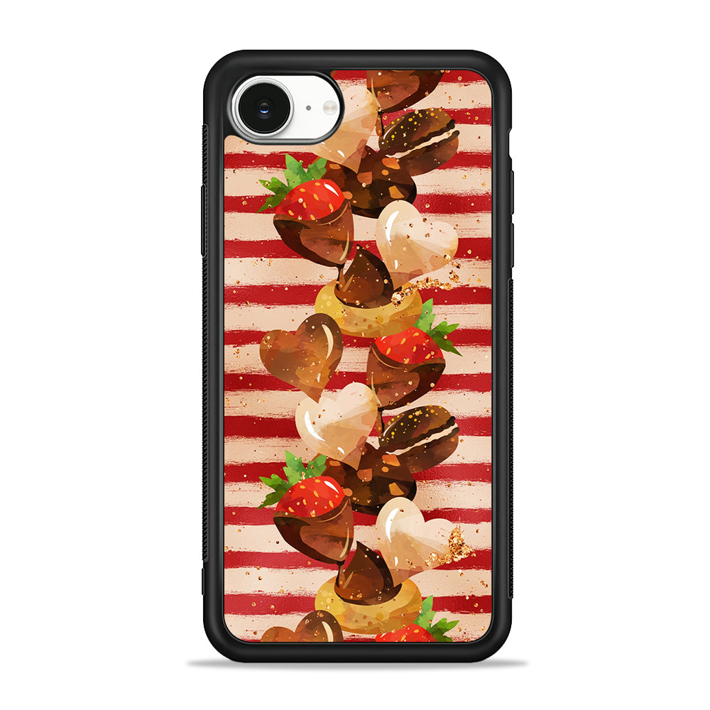 Strawberry in Chocolate and Cookie iPhone 16e Case | Protective Phone Cover