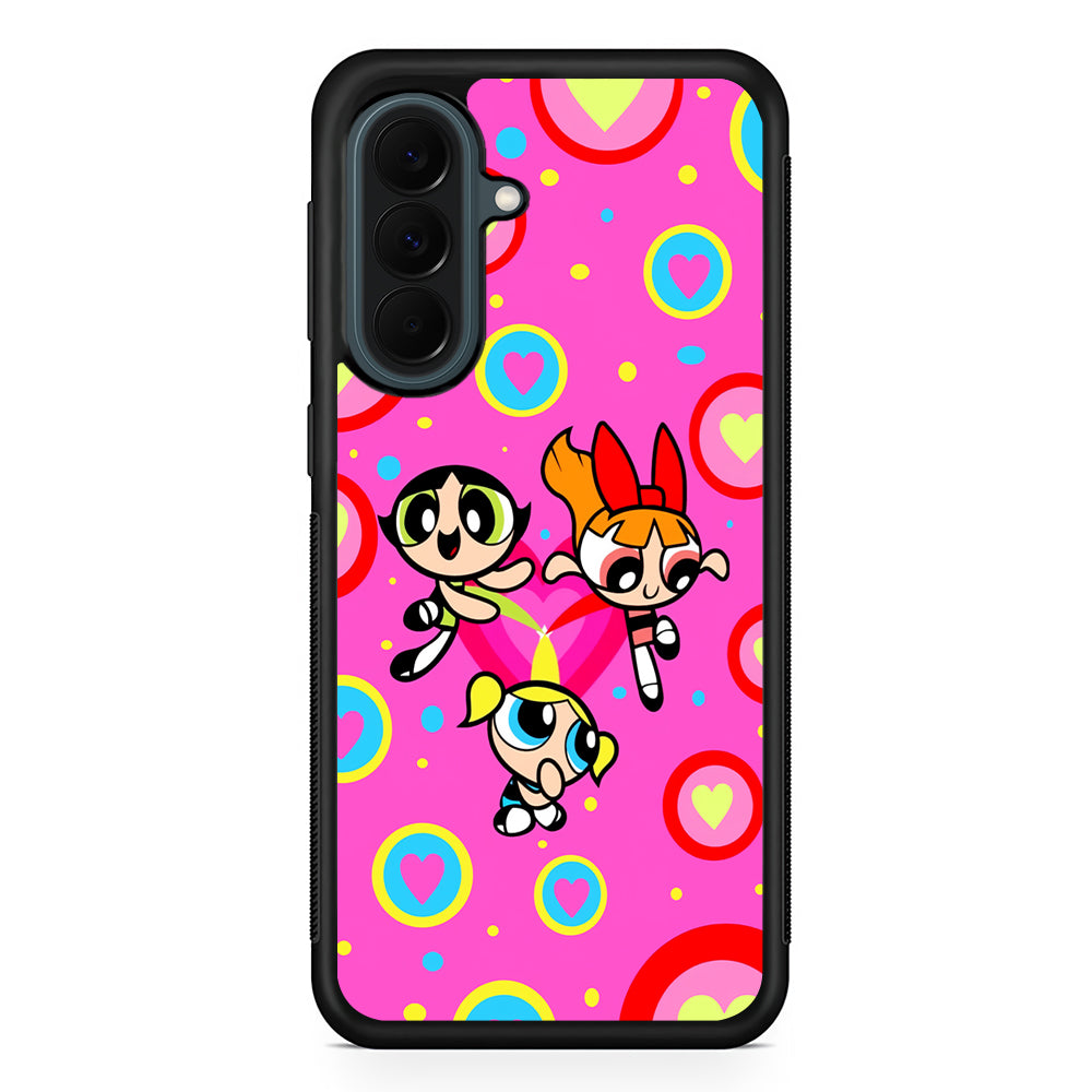 The Powerpuff Girls Love Pattern Samsung Galaxy A37 Case | Samsung Galaxy A37 Rubber Phone Case