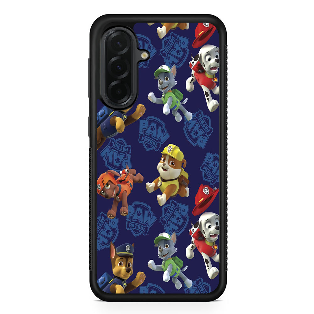 Paw Patrol Navy Background Samsung Galaxy A36 Case | Protective Rubber Cover