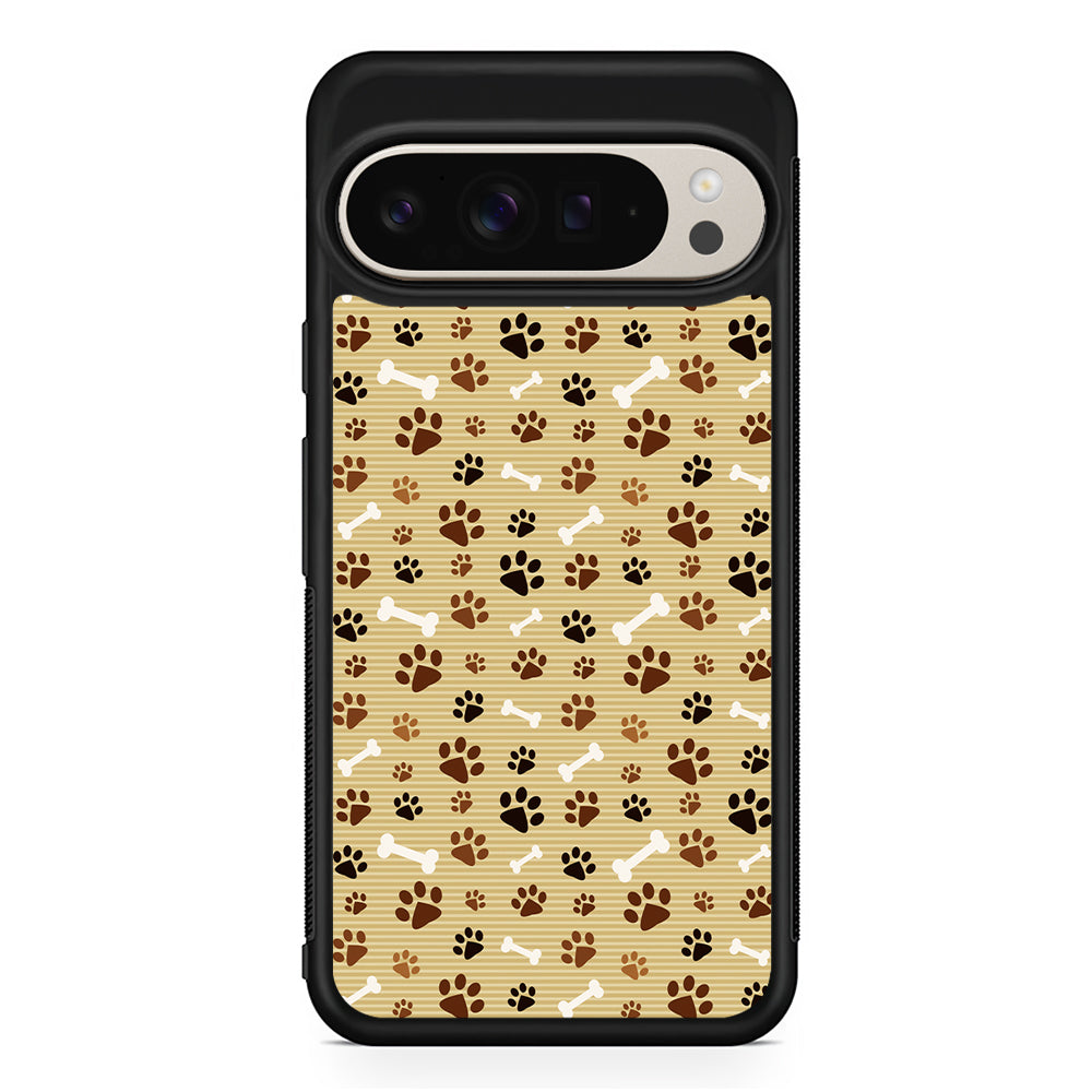 Dog Paw Print and Bones Google Pixel 9 Pro Case | Slim Protective Cover