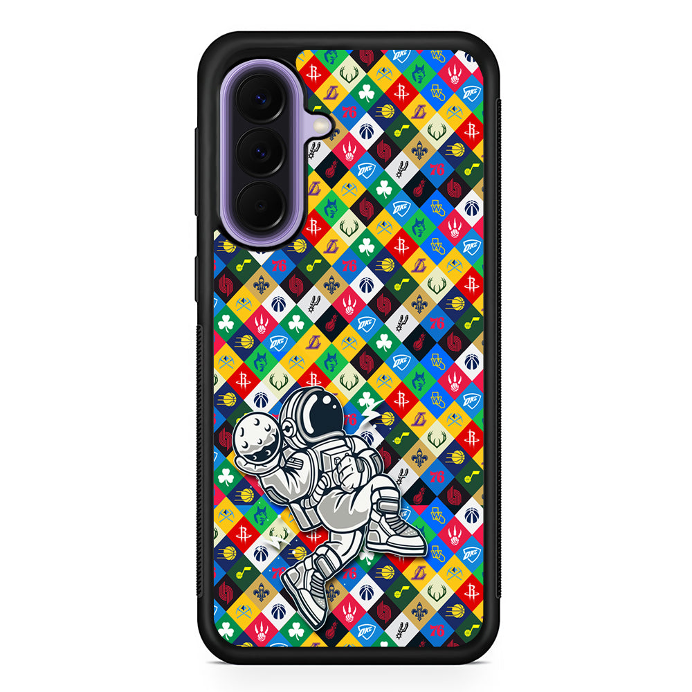 Astronauts Basketball Team Logo Samsung Galaxy A57 Case | Slim Samsung Galaxy A57 Rubber Case