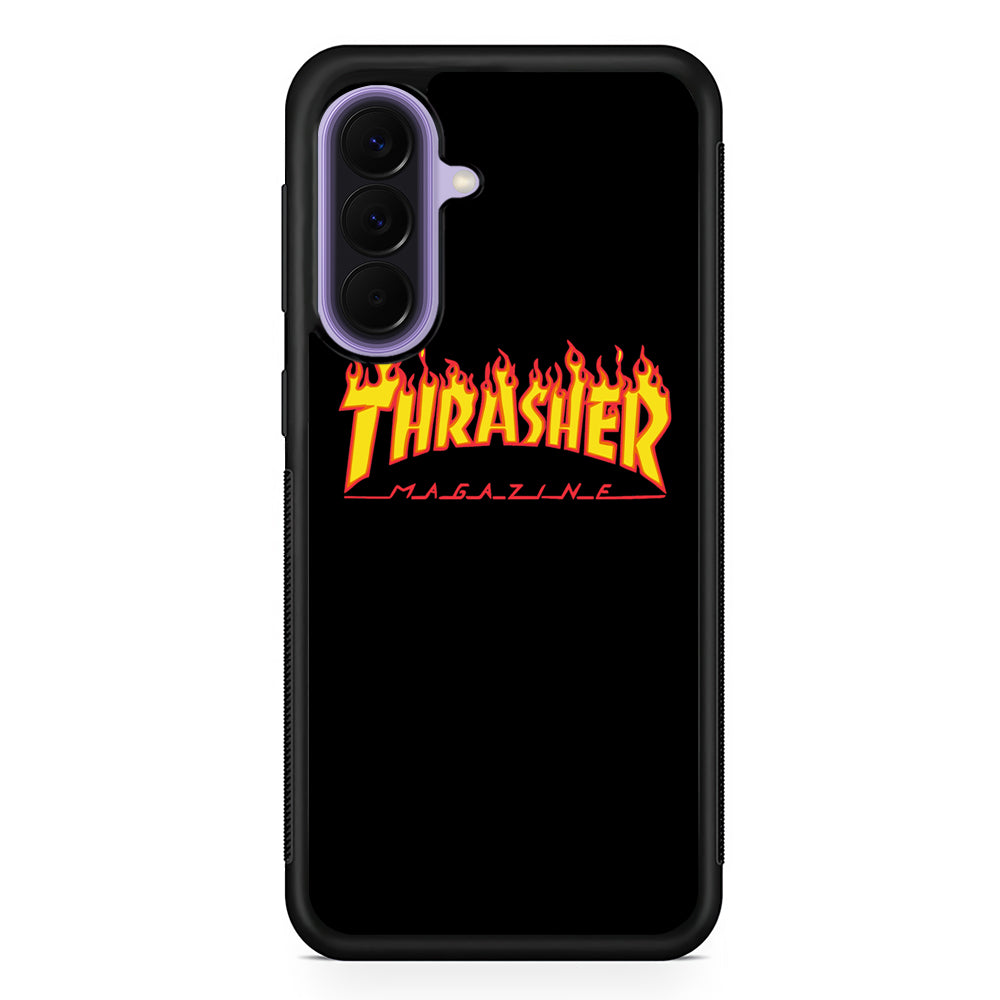 Thrasher Magazine Black Simple Fire Samsung Galaxy A57 Case | Samsung Galaxy A57 Protective Cover