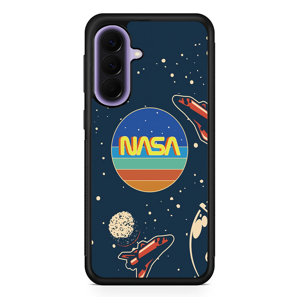 Nasa Retro Space Samsung Galaxy A57 Case | Slim Samsung Galaxy A57 Rubber Case