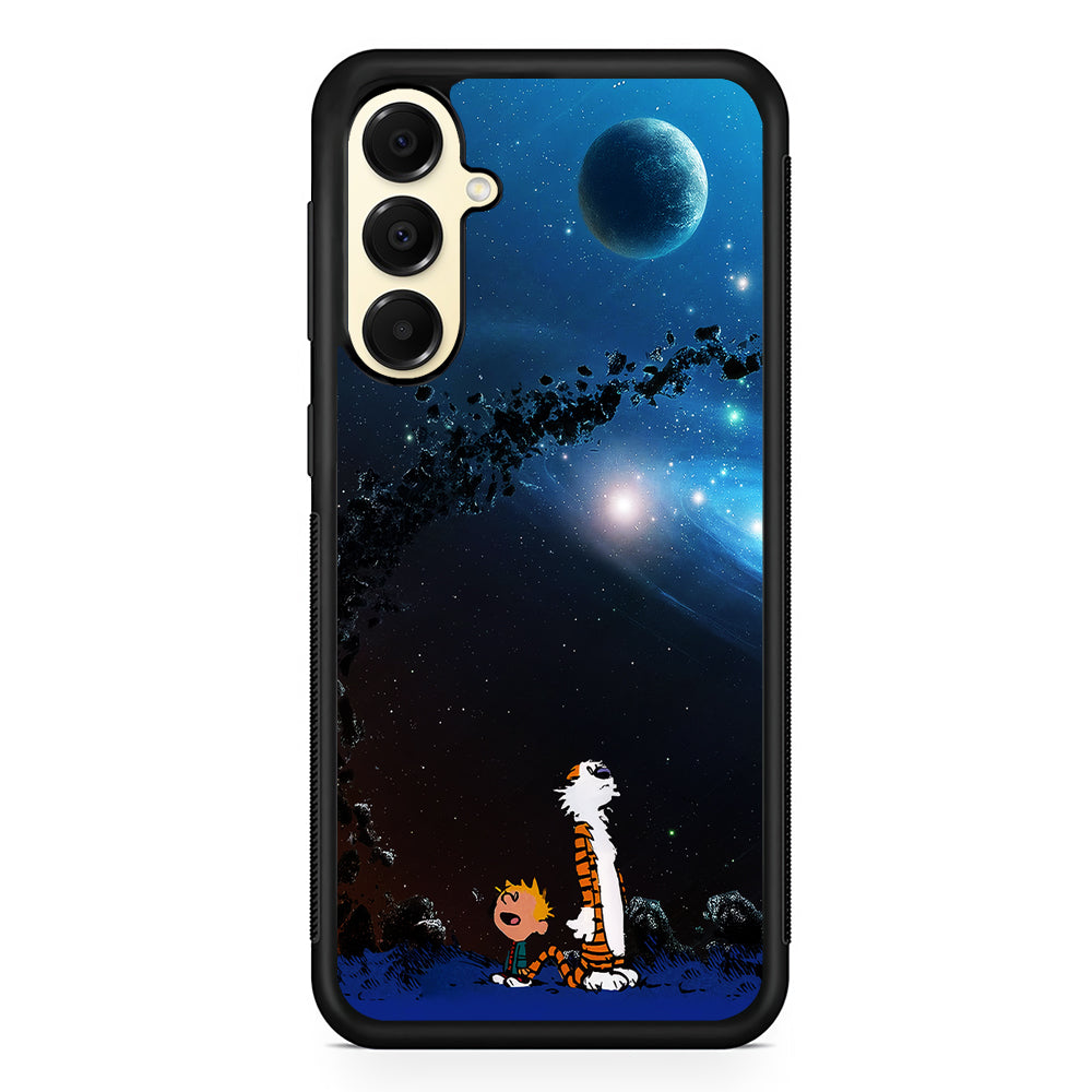 Calvin and Hobbes Galaxy Samsung Galaxy A16 Case | Slim Rubber Samsung Galaxy A16 Case