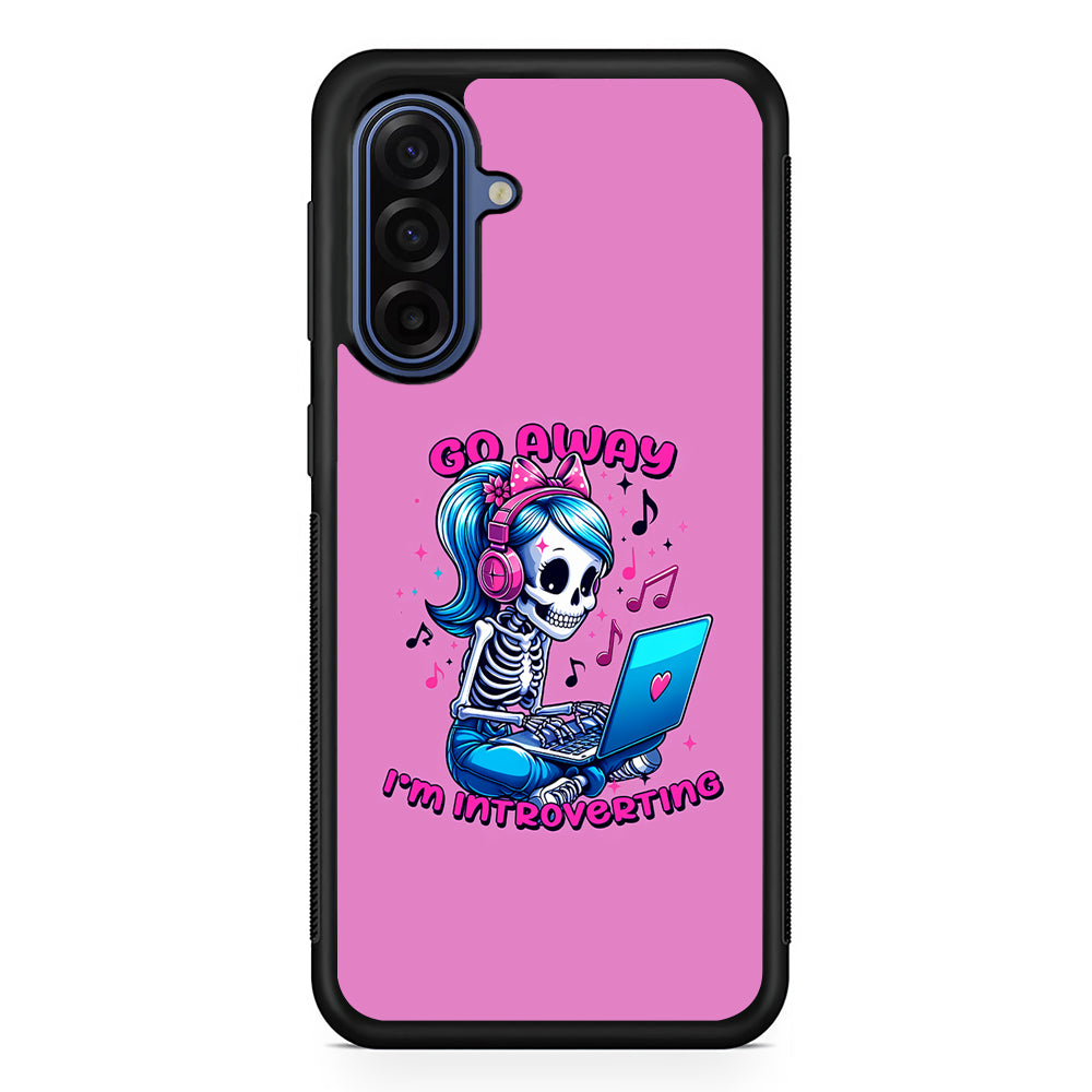 Skeleton Go Away I'm Introverting Samsung Galaxy A17 Case | Slim Protective Phone Cover