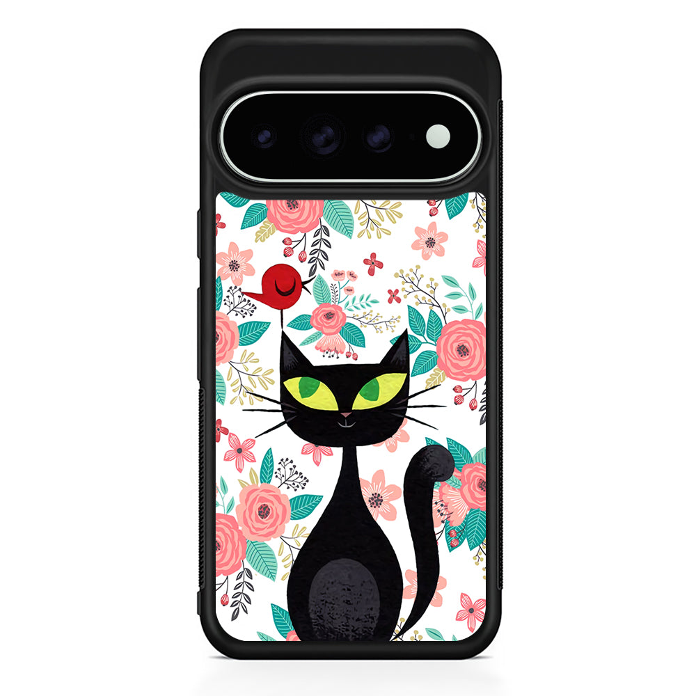 Cat Flower and Bird Google Pixel 11 Pro XL Case - Custom Design Protective Case