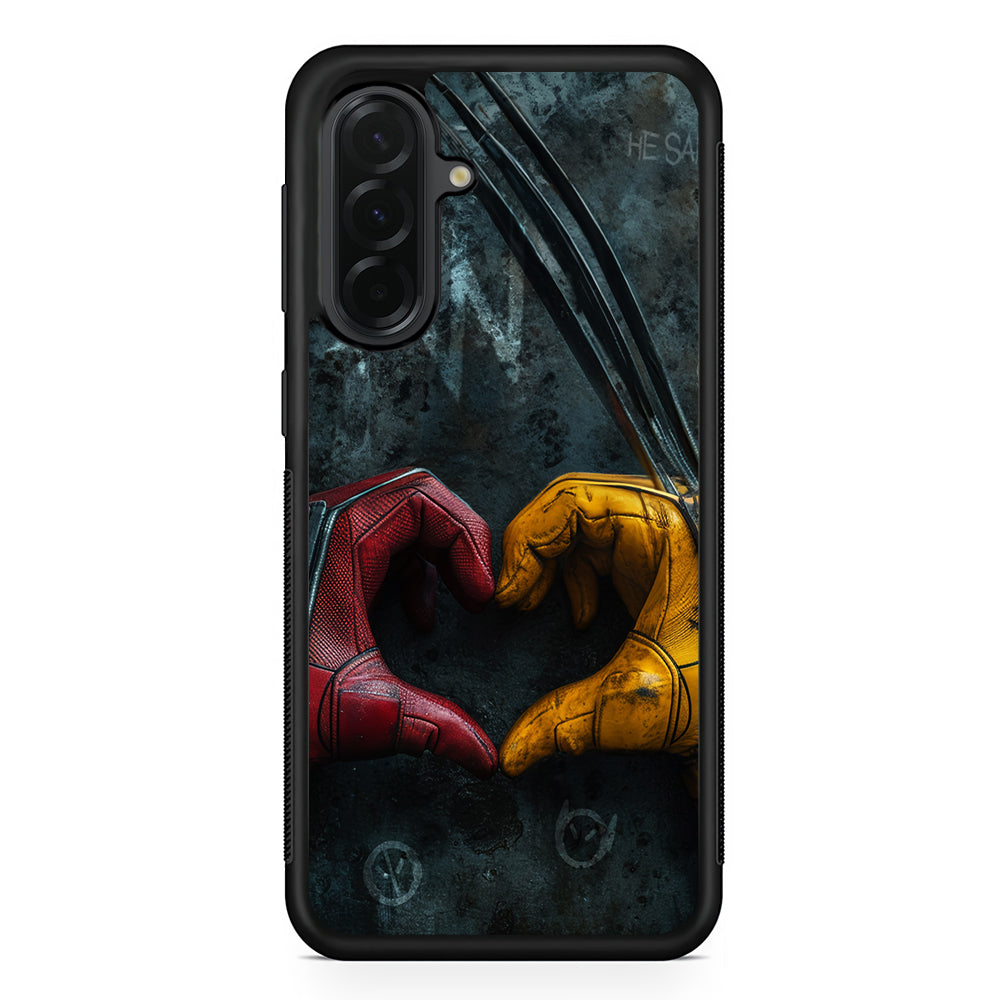 Deadpool and Wolverine Symbol of Love Samsung Galaxy A36 Case | Protective Rubber Cover