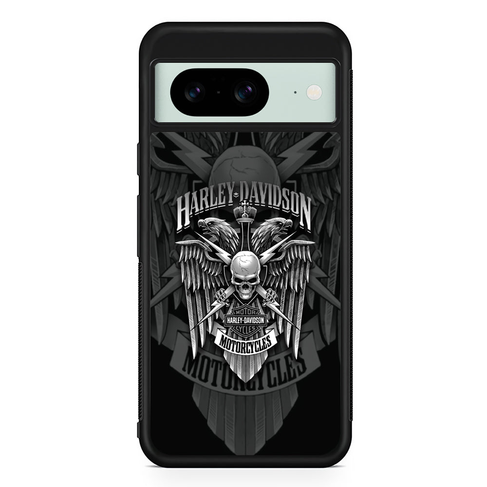 Harley Davidson Silver Pinion Google Pixel 8 Case | Slim Rubber Case for Google Pixel 8