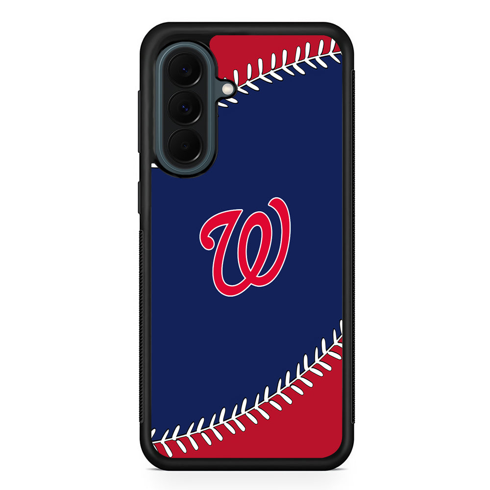 MLB Washington Nationals Logo Samsung Galaxy A37 Case | Samsung Galaxy A37 Rubber Phone Case