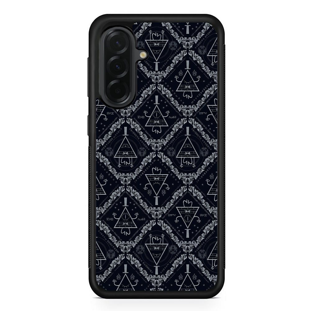 Bill Cipher Gravity Falls Pattern Samsung Galaxy A36 Case | Protective Rubber Cover