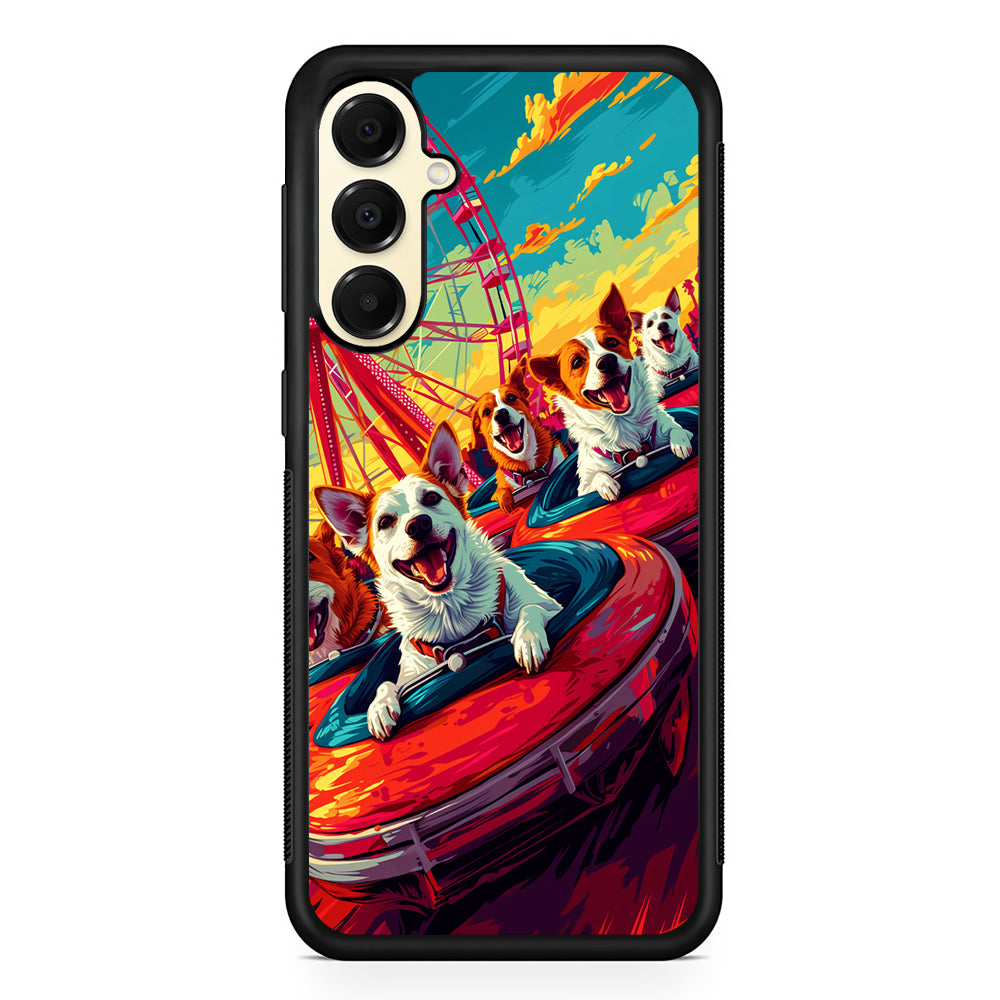 Happy Dogs At Carnival Samsung Galaxy A16 Case | Slim Rubber Samsung Galaxy A16 Case