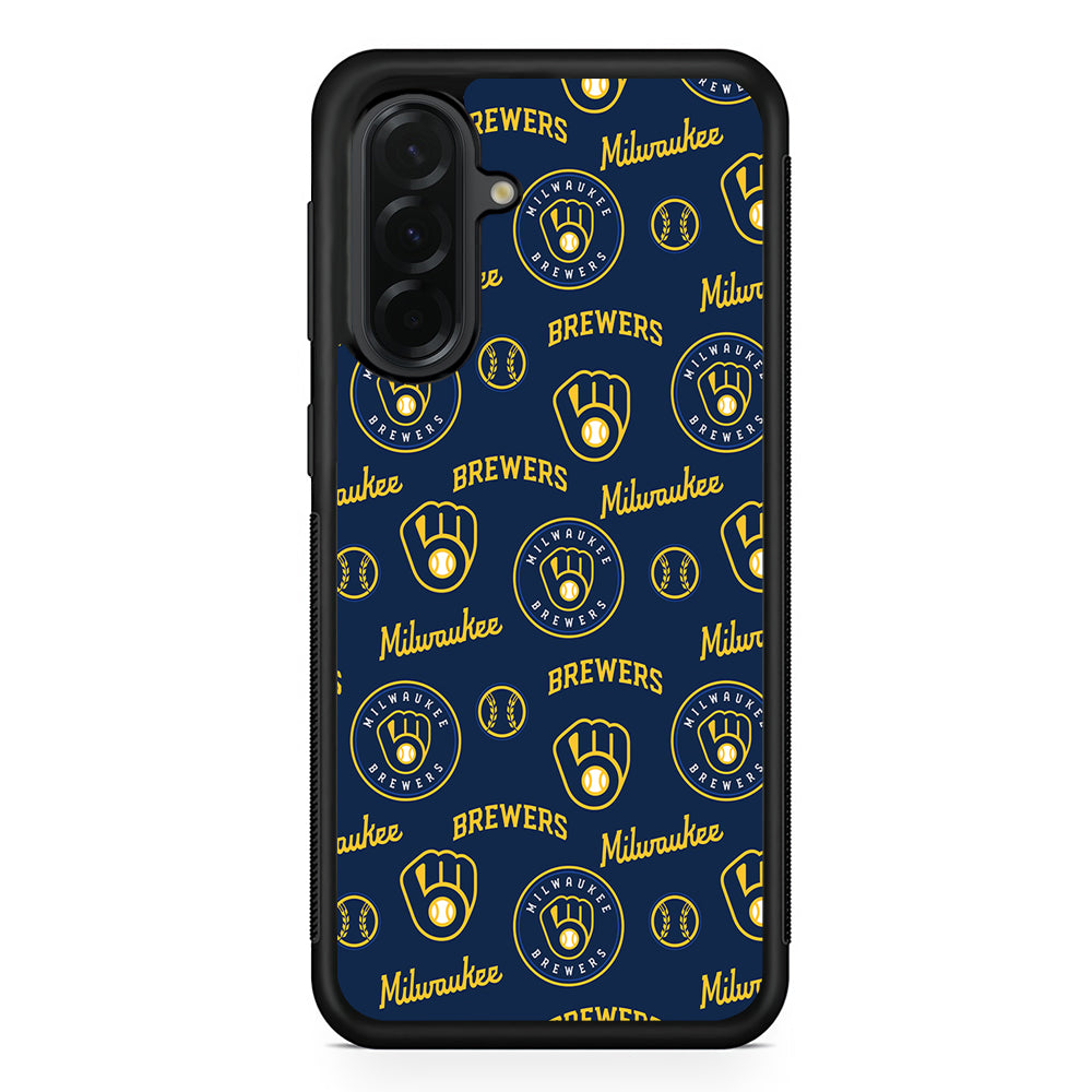 MLB Milwaukee Brewers Pattern Samsung Galaxy A36 Case | Protective Rubber Cover