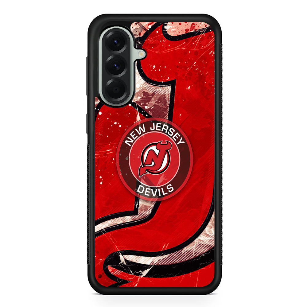 NHL New Jersey Devils The Red Samsung Galaxy A56 Case | Samsung Galaxy A56 Protective Rubber Case