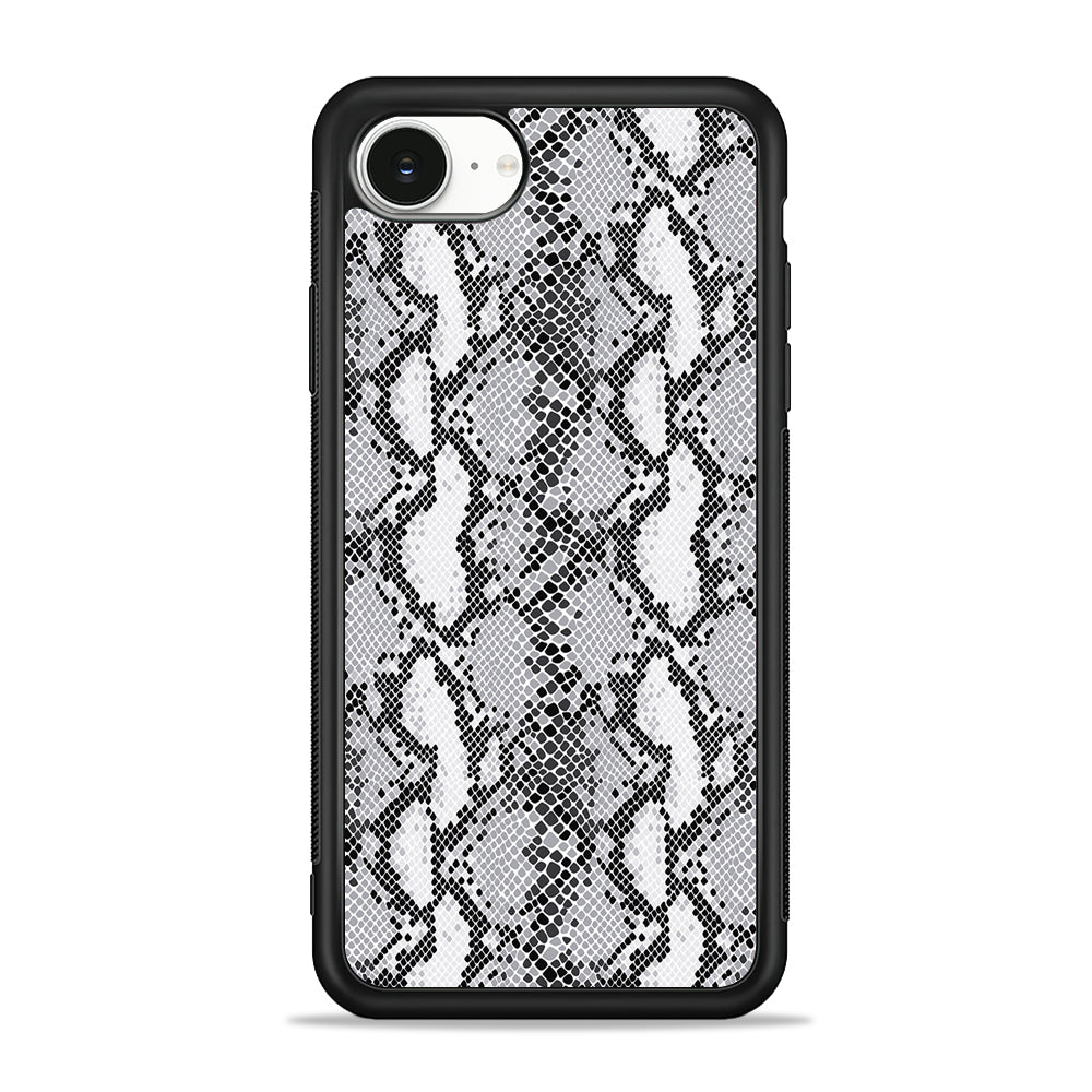 White Snake Skin Pattern iPhone 16e Case | Protective Phone Cover