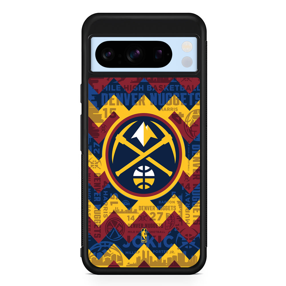 NBA Denver Nuggets Chevron Google Pixel 8 Pro Case | Slim Rubber Case for Google Pixel 8 Pro