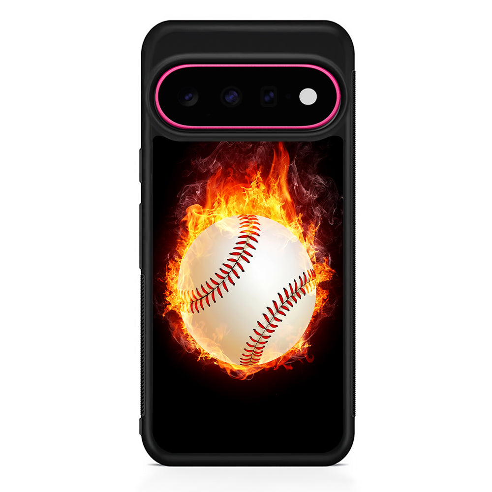 Baseball Ball on Fire Google Pixel 11 Case | Slim Shockproof Cover