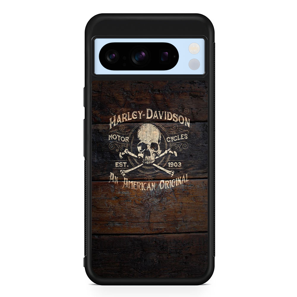 Harley Davidson Skull Logo In Wood Google Pixel 8 Pro Case | Premium Protective Case for Google Pixel 8 Pro