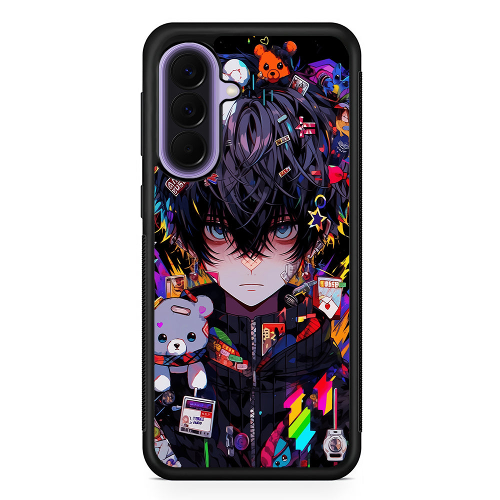 Anime Boy Bear Doll Aesthetic Samsung Galaxy A57 Case | Slim Samsung Galaxy A57 Rubber Case