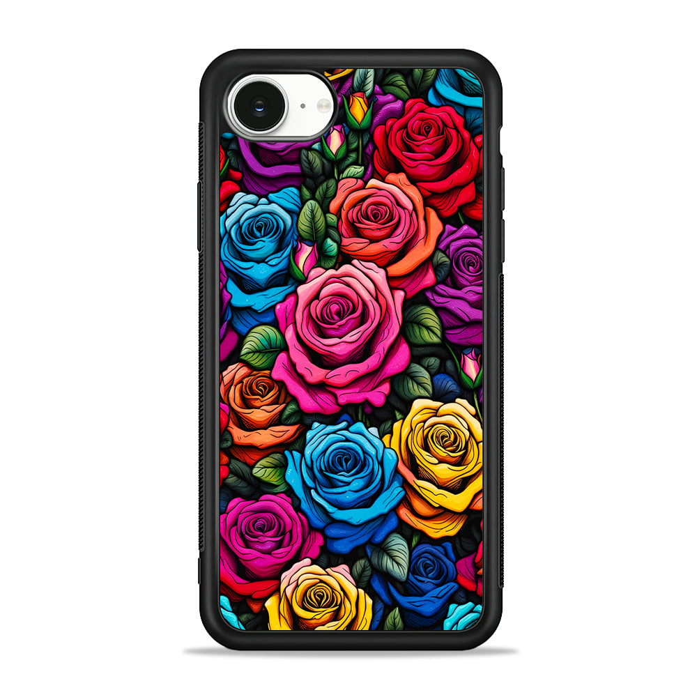 Colourful Roses Flowers Aesthetic iPhone 16e Case | Protective Phone Cover