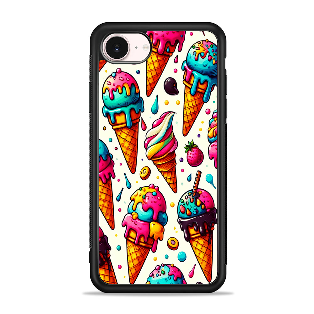 Ice Creams with Different Flavors iPhone 17e Case - Silicone Case