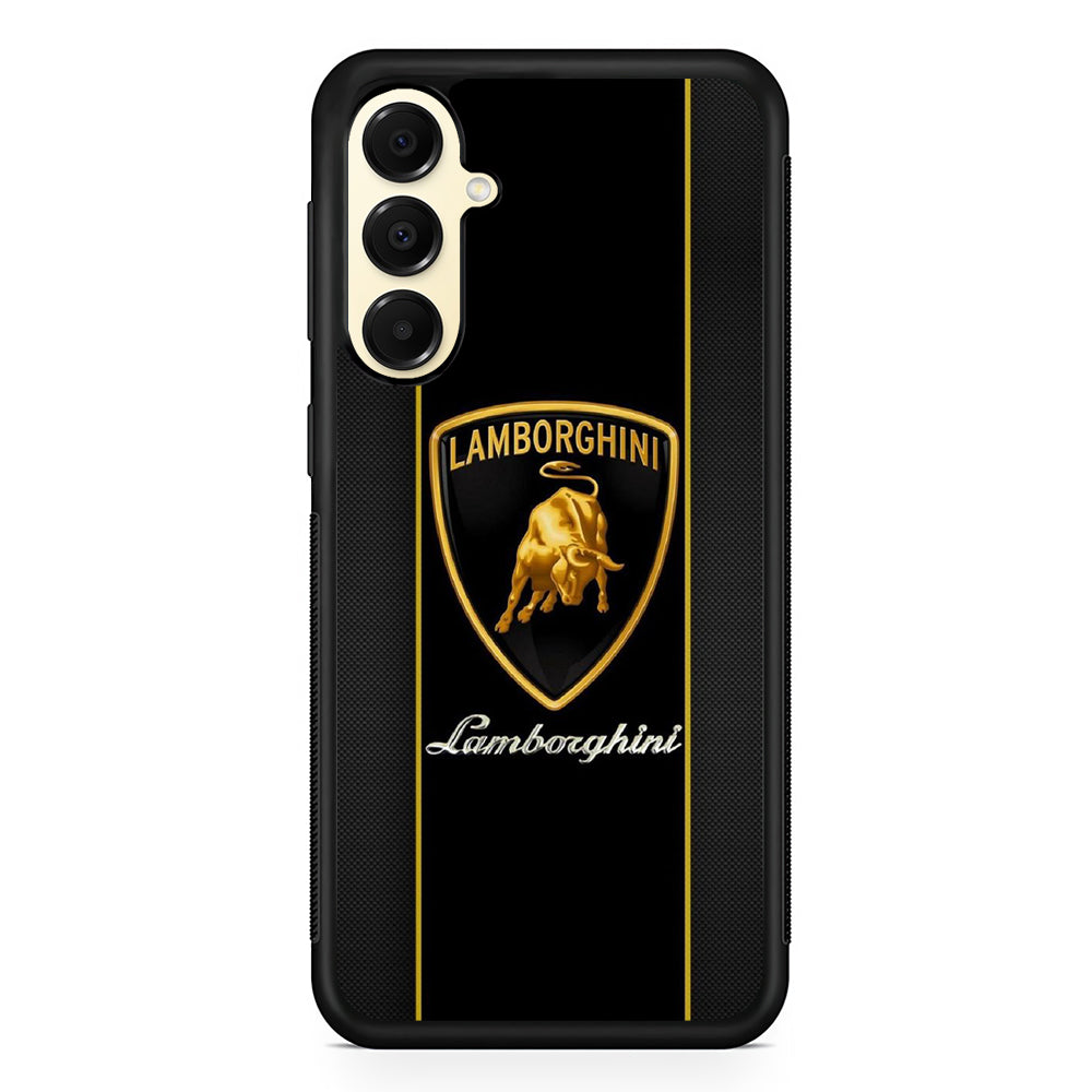 Lamborghini Carbon Stripe Gold Samsung Galaxy A16 Case | Slim Rubber Case for Samsung Galaxy A16